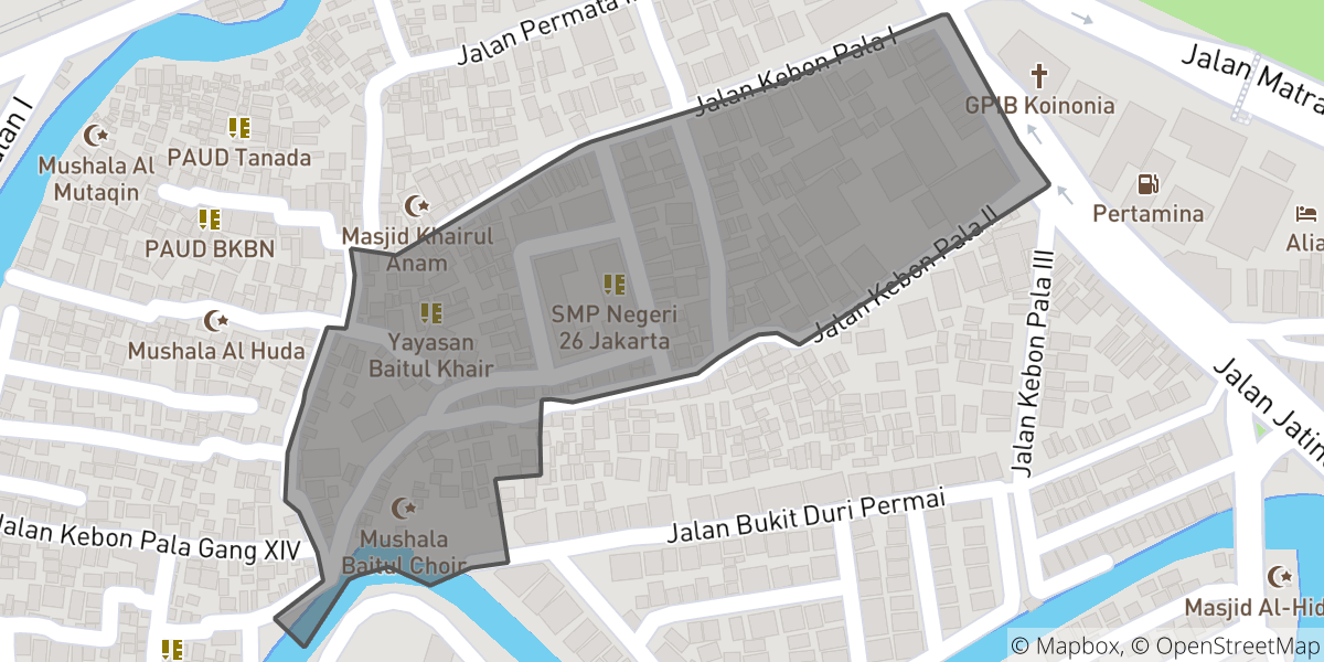 Map of affected area