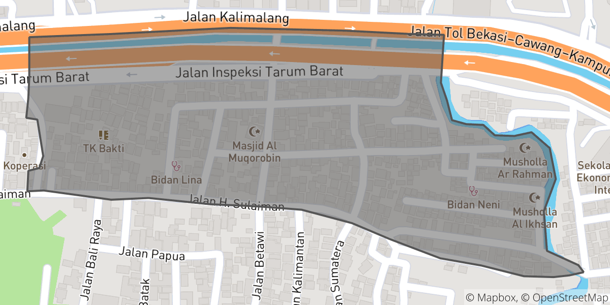 Map of affected area
