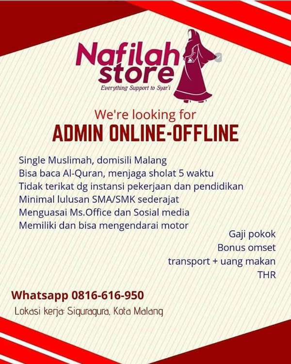 Lowongan Admin Online dan Offline Malang | AtmaGo