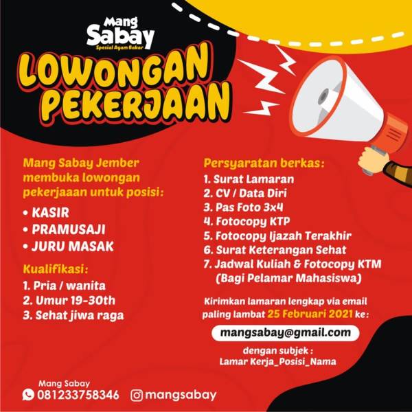 Kasir, Pramusaji, Juru Masak Jember | AtmaGo