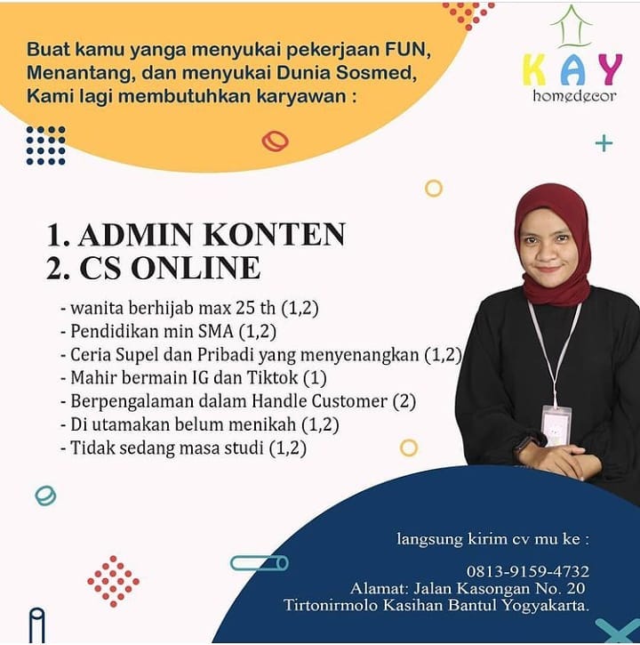 Loker CS Online dan Admin Medsos | AtmaGo