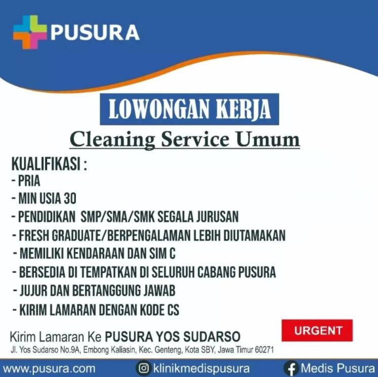 LOWONGAN KERJA Cleaning Service Umum AtmaGo