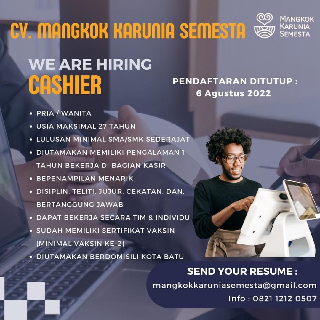 Lowongan Kasir Restoran AtmaGo