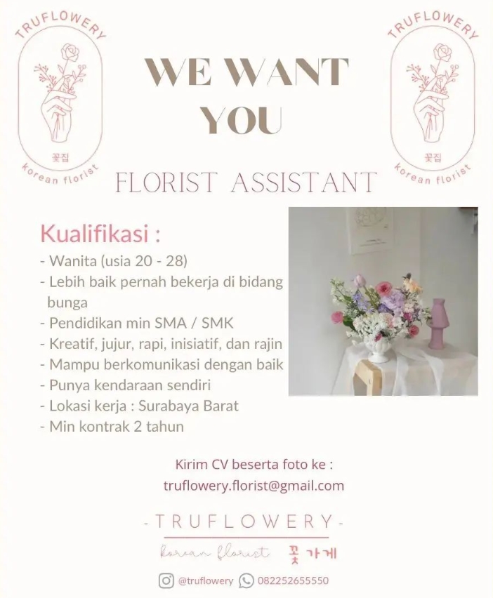 FLORIST ASSISTANT AtmaGo