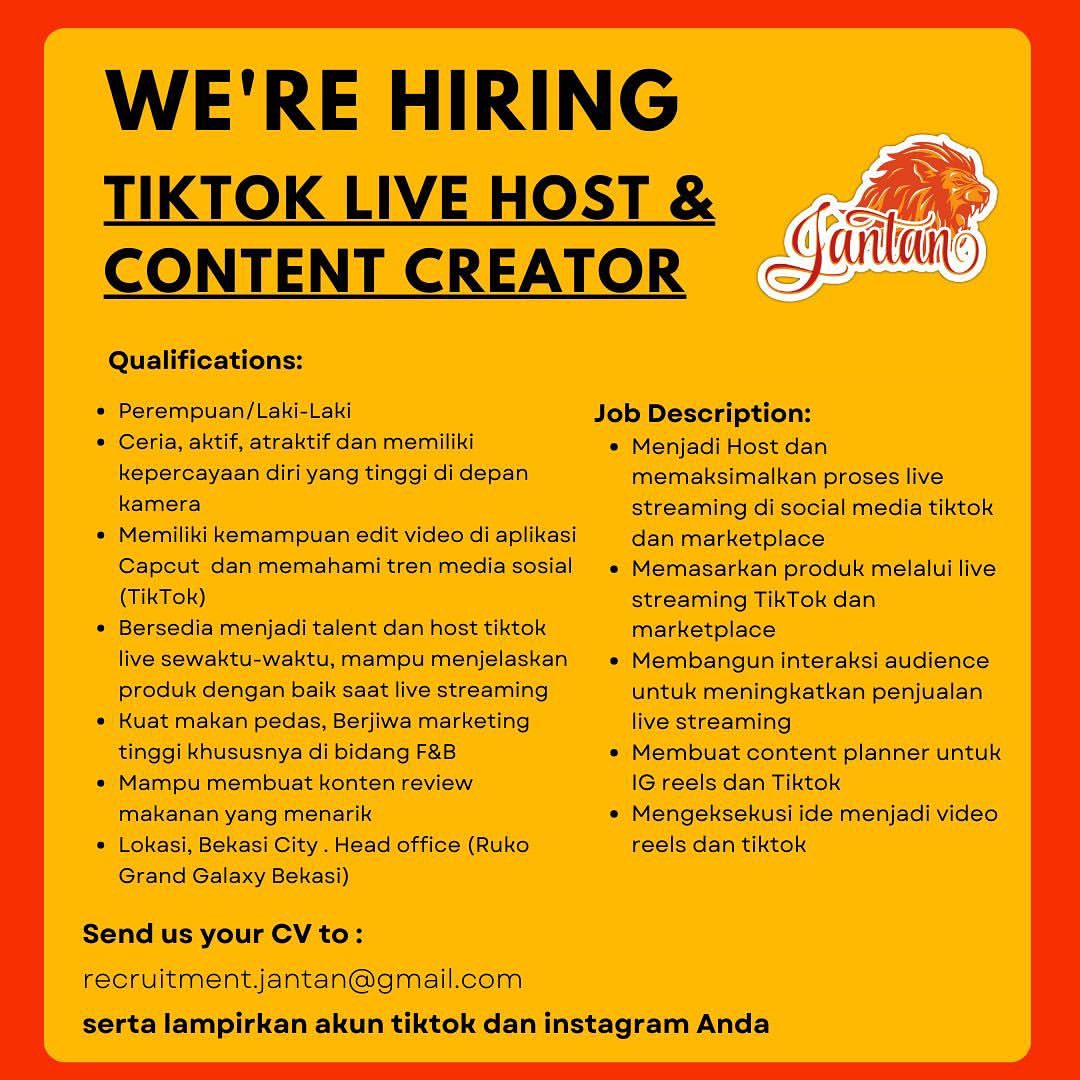 TIKTOK LIVE HOST CONTENT CREATOR AtmaGo