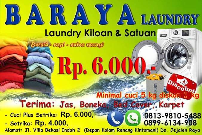 Lowongan Kerja Dibutuhkan Karyawan Laundry Baraya Bekasi Atmago