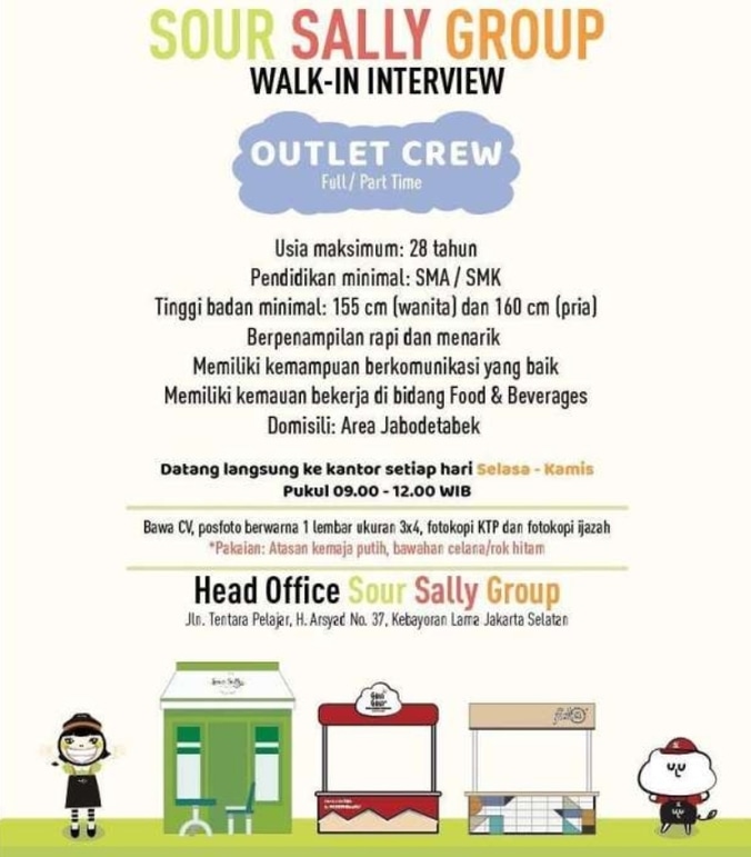 Lowongan Kerja Dicari Pegawai Toko Minuman Gulu Gulu Sour Sally Group Wawancara Langsung Walk In Interview Atmago