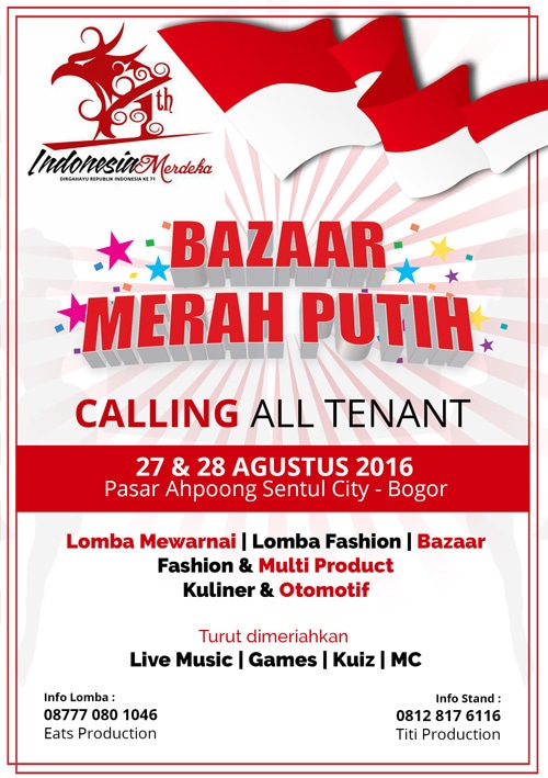 (Peluang Usaha) Bazaar Merah Putih 2016 - Pasar Ah Poong ...
