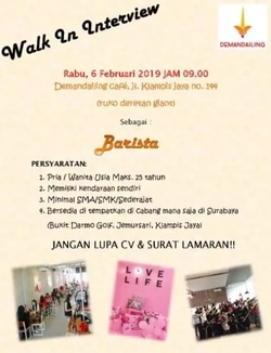 (Lowongan Kerja) Dibutuhkan Barista Pria / Wanita Lulusan ...