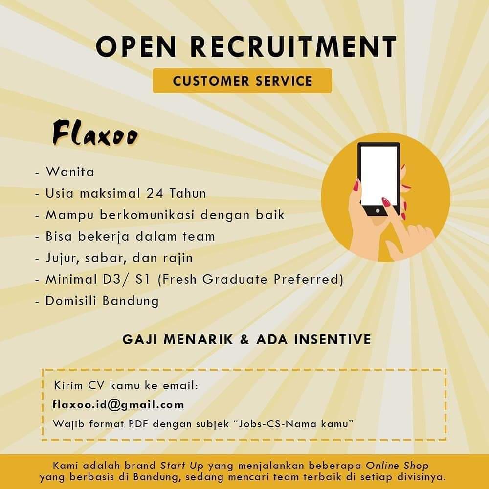 Lowongan Kerja Customer Service Flaxoo | AtmaGo Lowongan Kerja Customer Service Flaxoo | AtmaGo