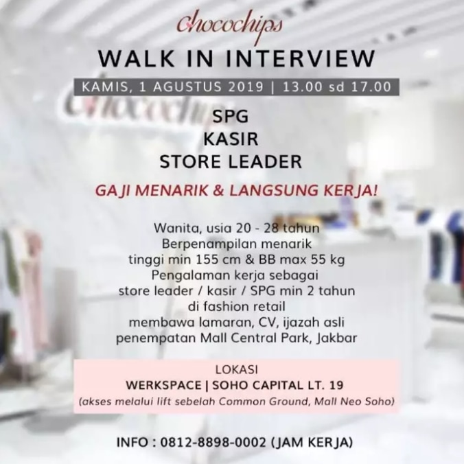 (Lowongan Kerja) Dibutuhkan SPG, Kasir, dan Store Leader