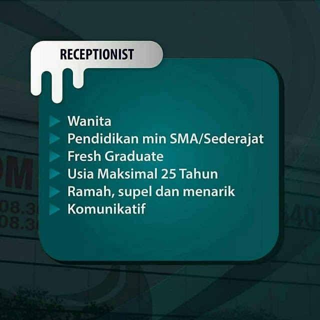 Loker RECEPTIONIST Honda Sunter | AtmaGo