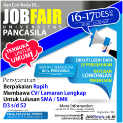 9041 small job fair universitas pancasila jakarta %e2%80%93 desember 2016