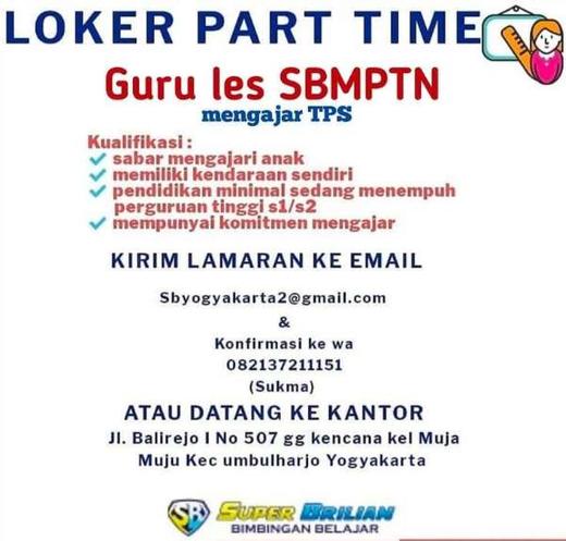 Lowongan Part Time Mengajar Les Atmago