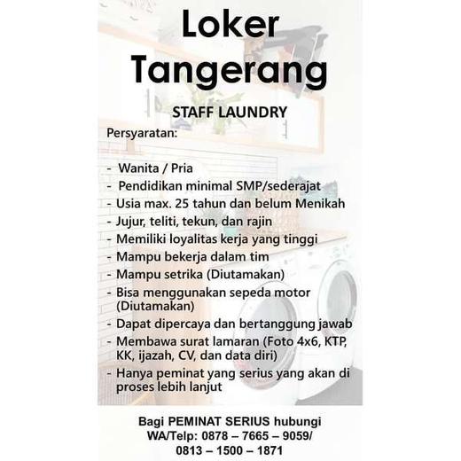 Beberapa Lowongan Kerja Tanpa Ijazah Di Tangerang Update 2021 - Peluang