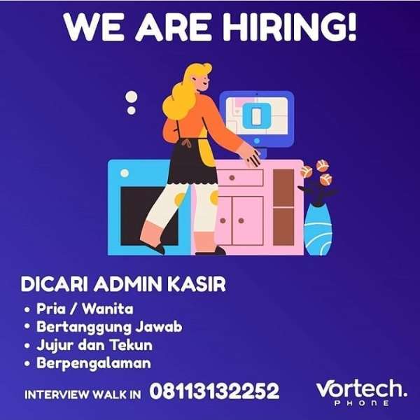 Lowongan Admin Kasir Toko HP Malang | AtmaGo