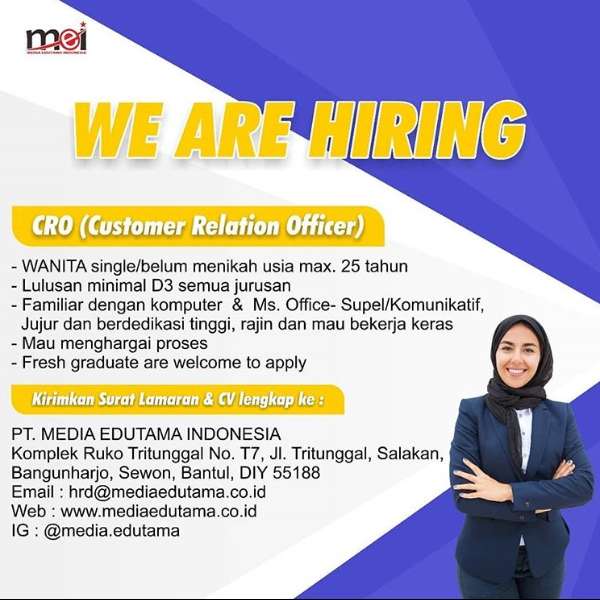 Lowongan CRO Customer Relation Officer AtmaGo