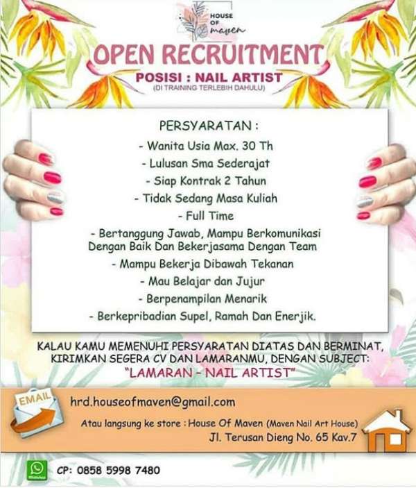 OPEN RECRUITMENT NAIL ARTIST AtmaGo