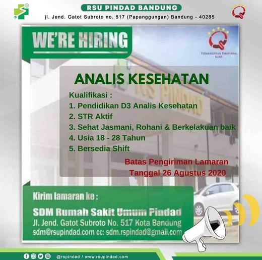 Analis Kesehatan Rsu Pindad Bandung Atmago Analis Kesehatan Rsu Pindad Bandung Atmago